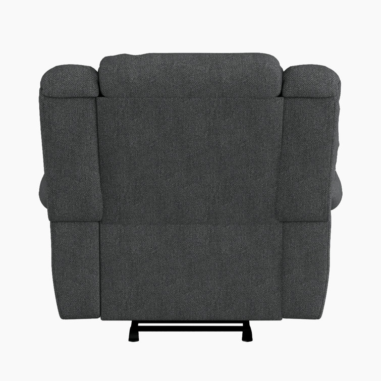 Trent gray chenille discount recliner with nailhead trim